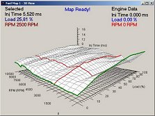 SI engine with programmable ECU, map for the injection time